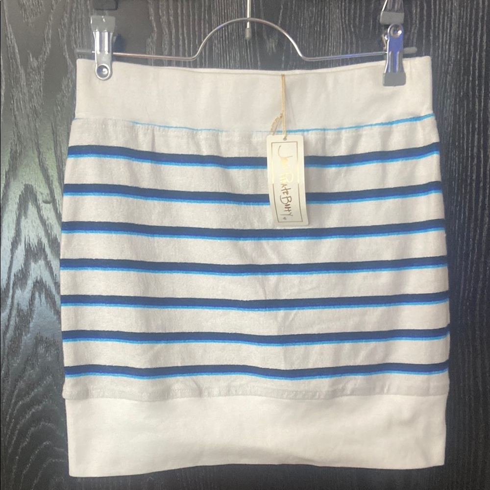 NWT Jen’s Pirate Booty Chios Striped Mini Skirt in Caprí Sea Size XS